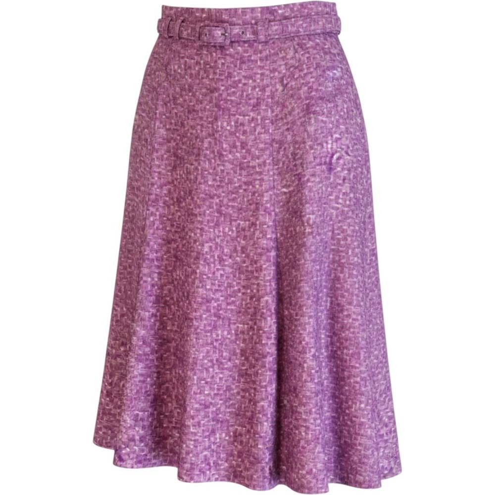 Marc Jacobs Purple Textured Belted A-Line Skirt Size 4 Knee Length Lined